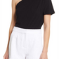 Halogen(R) Halogen Knit Top de um ombro só em preto, tamanho grande