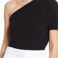 Halogen(R) Halogen Knit Top de um ombro só em preto, tamanho grande