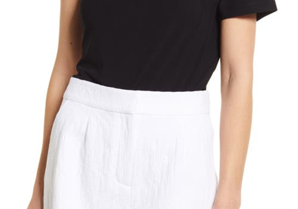 Halogen(R) Halogen Knit Top de um ombro só em preto, tamanho grande