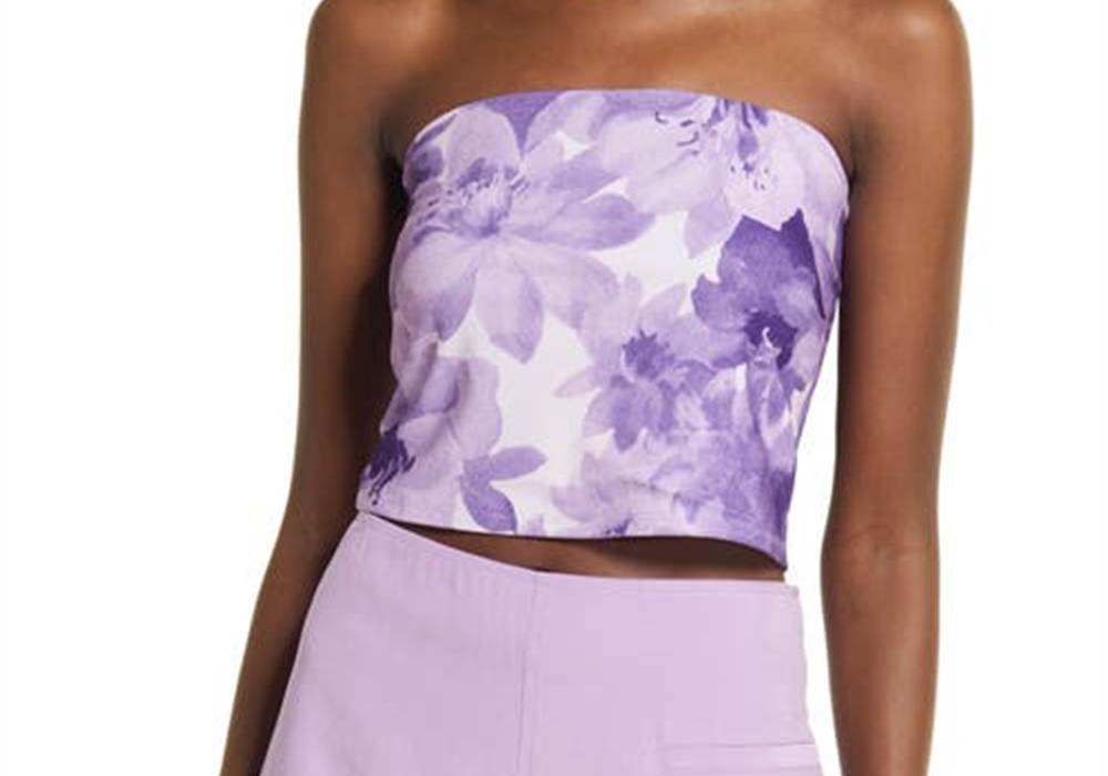 Top tubinho tamanho médio aberto em roxo musgo bloom da Nordstrom
