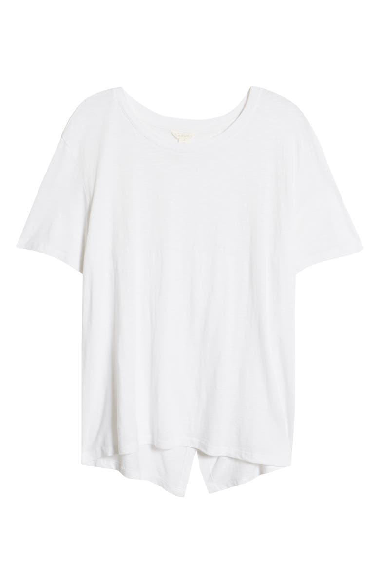 Camiseta Caslon(R) de algodão com decote redondo e listras brancas e azul-marinho, tamanho XS, da Nordstrom