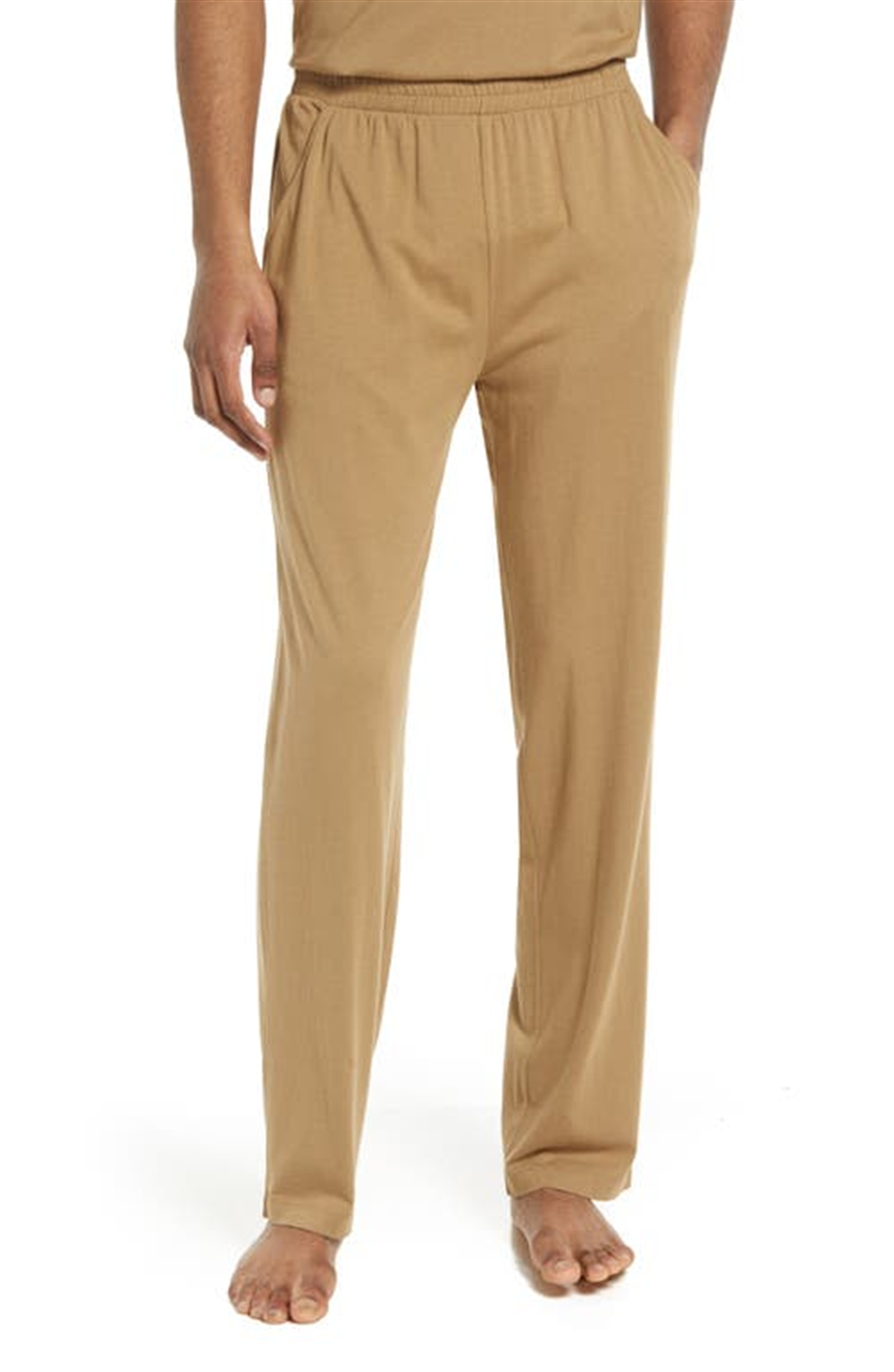 Calça de pijama afunilada de mistura de algodão Open Edit em chumbo bege tamanho extragrande