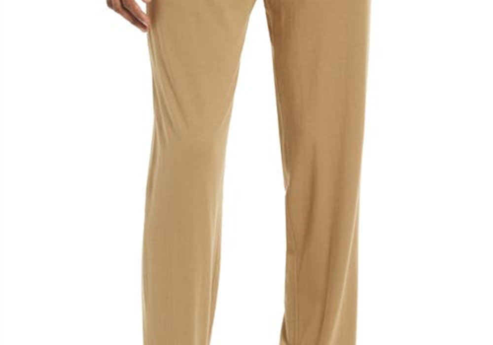 Calça de pijama afunilada de mistura de algodão Open Edit em chumbo bege tamanho extragrande