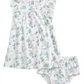 Conjunto de vestido tropical com babados branco e verde da Nordstrom, tamanho 9M