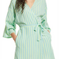 Robe curto listrado simples azul Robbia feminino tamanho grande