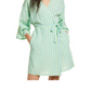 Robe curto listrado simples azul Robbia feminino tamanho grande