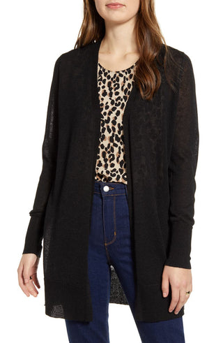 Cardigan Halogen com Fenda Lateral Blue Palace - Tamanho Pequeno