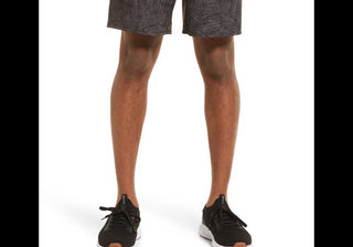 Calções de banho Zella Bluffs - Estampa de olmo em azulejo azul, tamanho XS