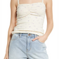 Camisola Treasure &amp; Bond Cinch Pointelle em marfim - Floral roxo de primavera, tamanho grande
