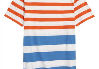 Camiseta infantil Nordstrom cinza com listras de neblina - tamanho P
