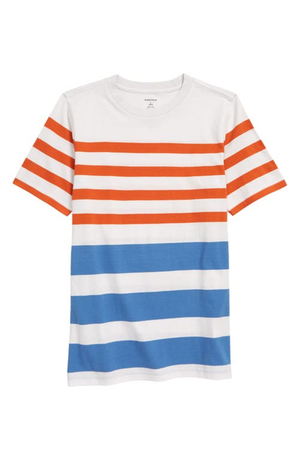 Camiseta infantil listrada Nordstrom - Listra cinza-neblina - Tamanho G