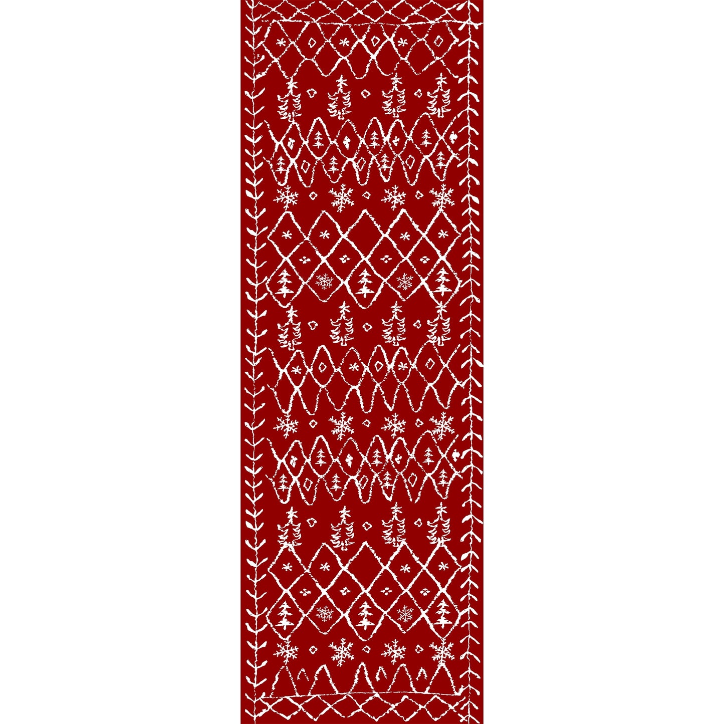 Tapetes de Natal vermelhos BERTHMEER 2x6 - antiderrapantes e laváveis ​​para ambientes internos