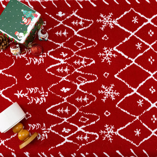 Tapetes de Natal vermelhos BERTHMEER 2x6 - antiderrapantes e laváveis ​​para ambientes internos