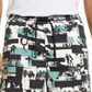 Shorts de cintura alta com estampa aberta e edição aberta em branco - colagem Teal Surfs Up tamanho X-Large