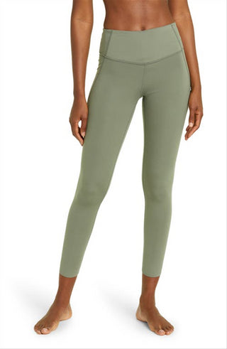 Legging Zella Feminina Verde Agave Cintura Alta Studio Lite Bolso 7/8 Tamanho X-S