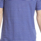 Polo de linho Johnny Collar - Azul C Tioga Stripe Tamanho XXL