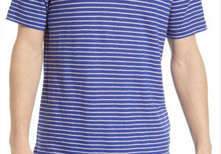 Polo de linho Johnny Collar - Azul C Tioga Stripe Tamanho XXL