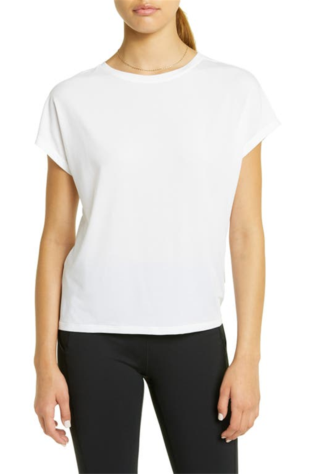 Camiseta Zella Studio branca com costas torcidas, tamanho X-S