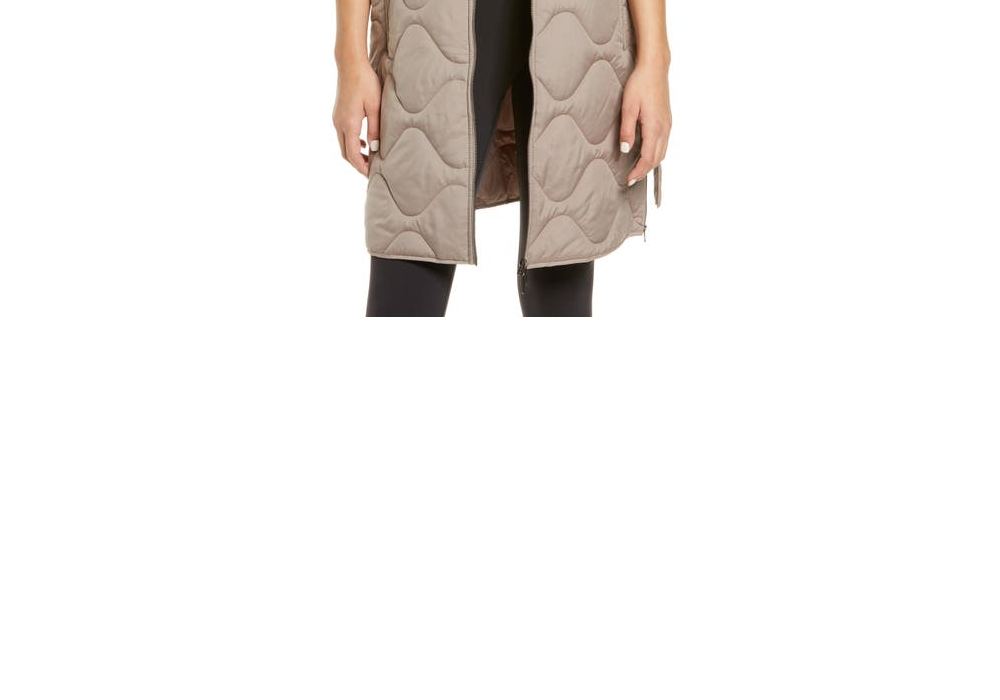 Colete longo acolchoado com cinto Zella feminino, tamanho extrapequeno