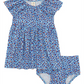 Conjunto de vestido e pantalonas Tucker + Tate Blue Animal Dot com mangas esvoaçantes - Tamanho 6M