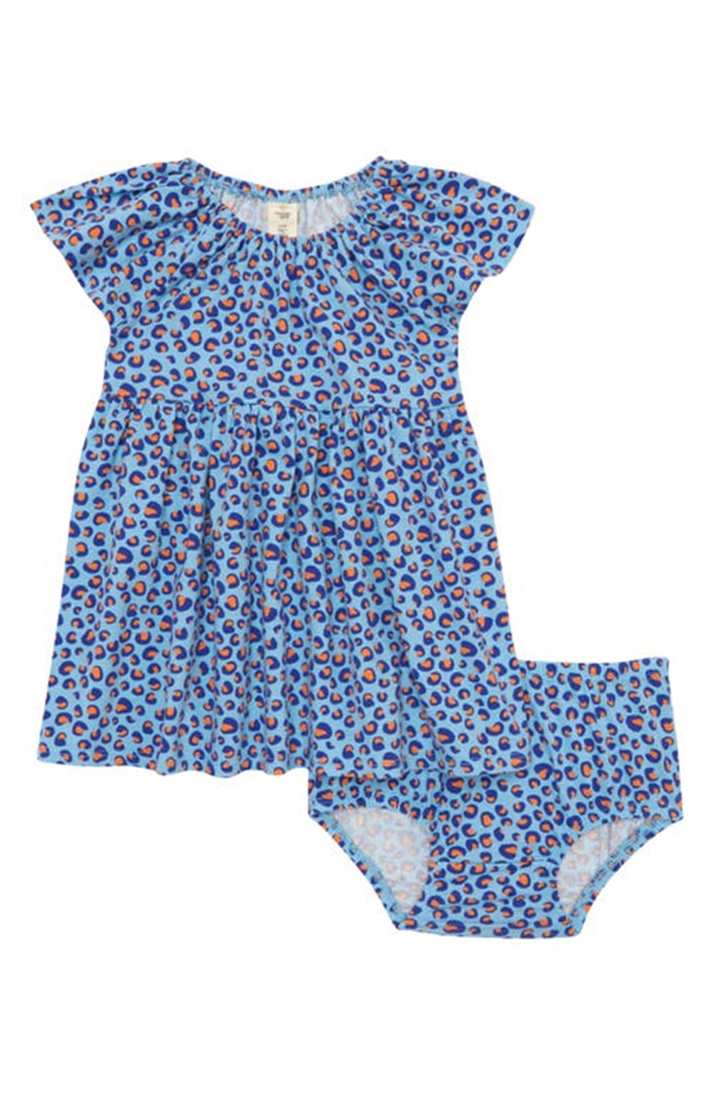 Conjunto de vestido e pantalonas Tucker + Tate Blue Animal Dot com mangas esvoaçantes - Tamanho 6M