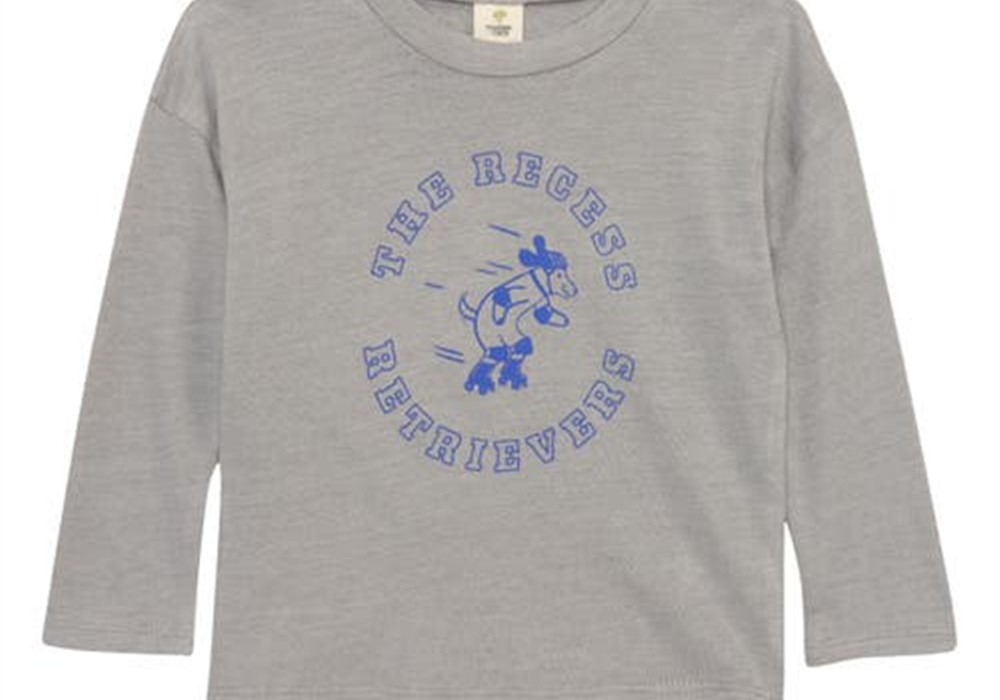 Camiseta gráfica Tucker + Tate em liga cinza mesclada com recesso tamanho cachorro 9m