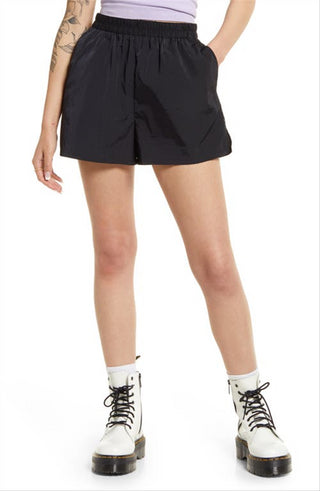 BP. Shorts esportivos femininos pretos, tamanho grande