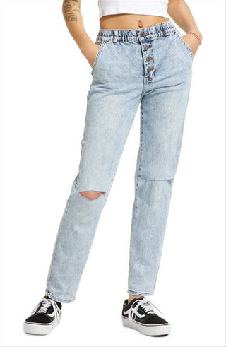 BP. Calça jeans feminina Indigo Acid Wash, tamanho 27