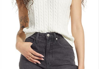 Colete de malha trançada Ivory Bp. - Tamanho Grande