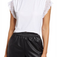 Blusa Halogen(R) com acabamento em renda, tamanho médio, branca