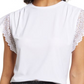 Blusa Halogen(R) com acabamento em renda, tamanho médio, branca