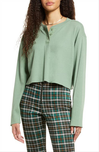 Bp Thermal Henley em Green Hedge - Mistura de algodão tamanho grande