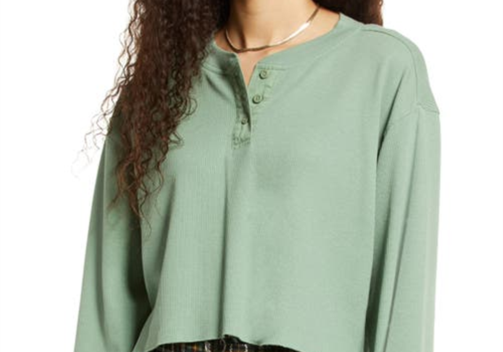 Bp Thermal Henley em Green Hedge - Mistura de algodão tamanho grande