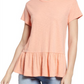 Camiseta Peplum Caslon(R) em Rosa Coral Tamanho X-G