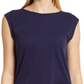 Blusa Caslon com amarração nas costas e manga curta em azul marinho - tamanho X-S