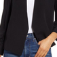 Blazer preto halógeno de tamanho médio com frente aberta