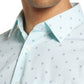 Camisa social Nordstrom Green Uni Geo Flowers - Tamanho 15-32, ajuste tradicional, não passável
