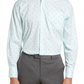 Camisa social Nordstrom Green Uni Geo Flowers - Tamanho 15-32, ajuste tradicional, não passável