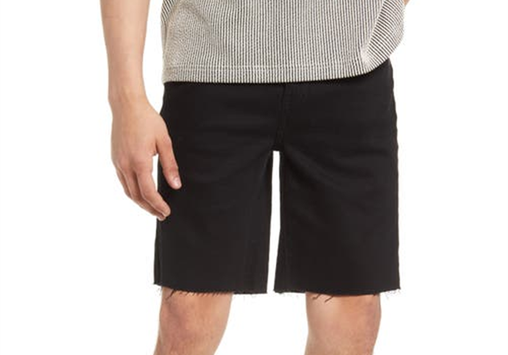 Shorts jeans Bp. Raw Edge Slim Fit em preto cru