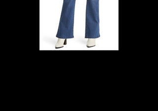 Calça jeans feminina Caslon azul cintura alta flare tamanho 16