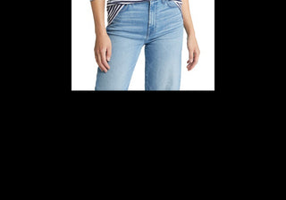 Camiseta Caslon feminina listrada Brooke azul marinho e branca, manga comprida, tamanho pequeno