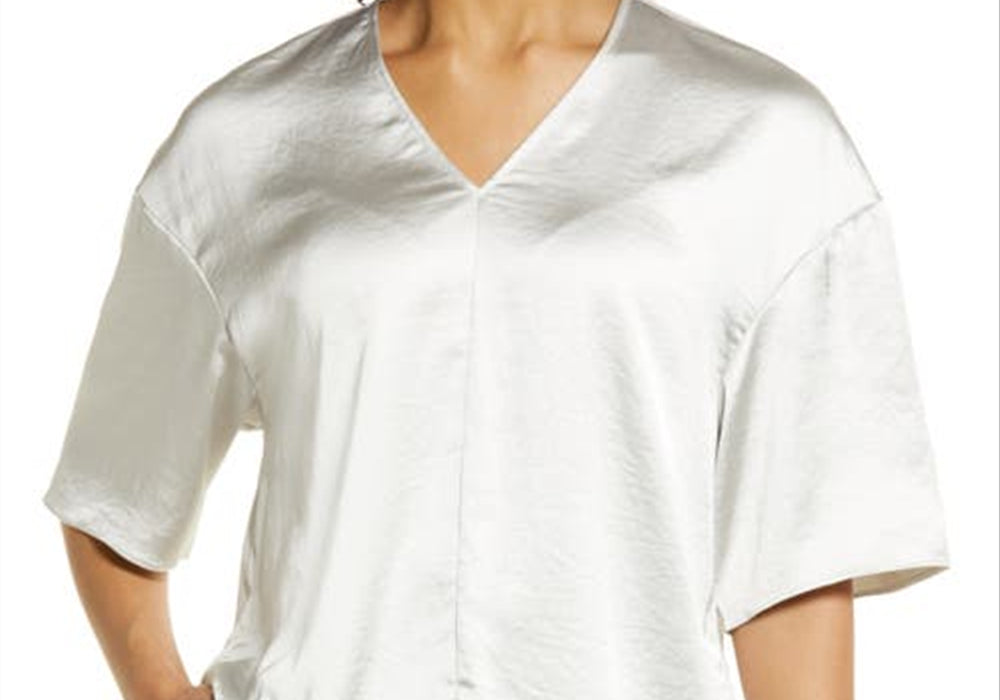 Blusa Nordstrom com decote em V em marfim, tamanho pequeno