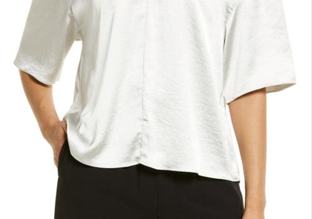 Blusa Nordstrom com decote em V em marfim, tamanho pequeno