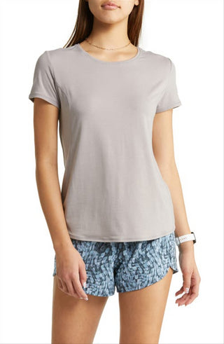 Camiseta feminina Zella cinza Zinc Energy Strength tamanho X-S