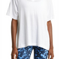 Camiseta feminina raglan branca com decote em V Zella, tamanho pequeno