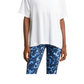 Camiseta feminina raglan branca com decote em V Zella, tamanho pequeno