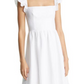 Vestido de linho Lucila com babados Reformation em branco, tamanho 6