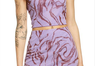 Camisola curta de malha mármore roxa tamanho grande Bp.