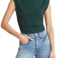 reformation-womens-forest-green-lindy-ruched-crop-top-size-small