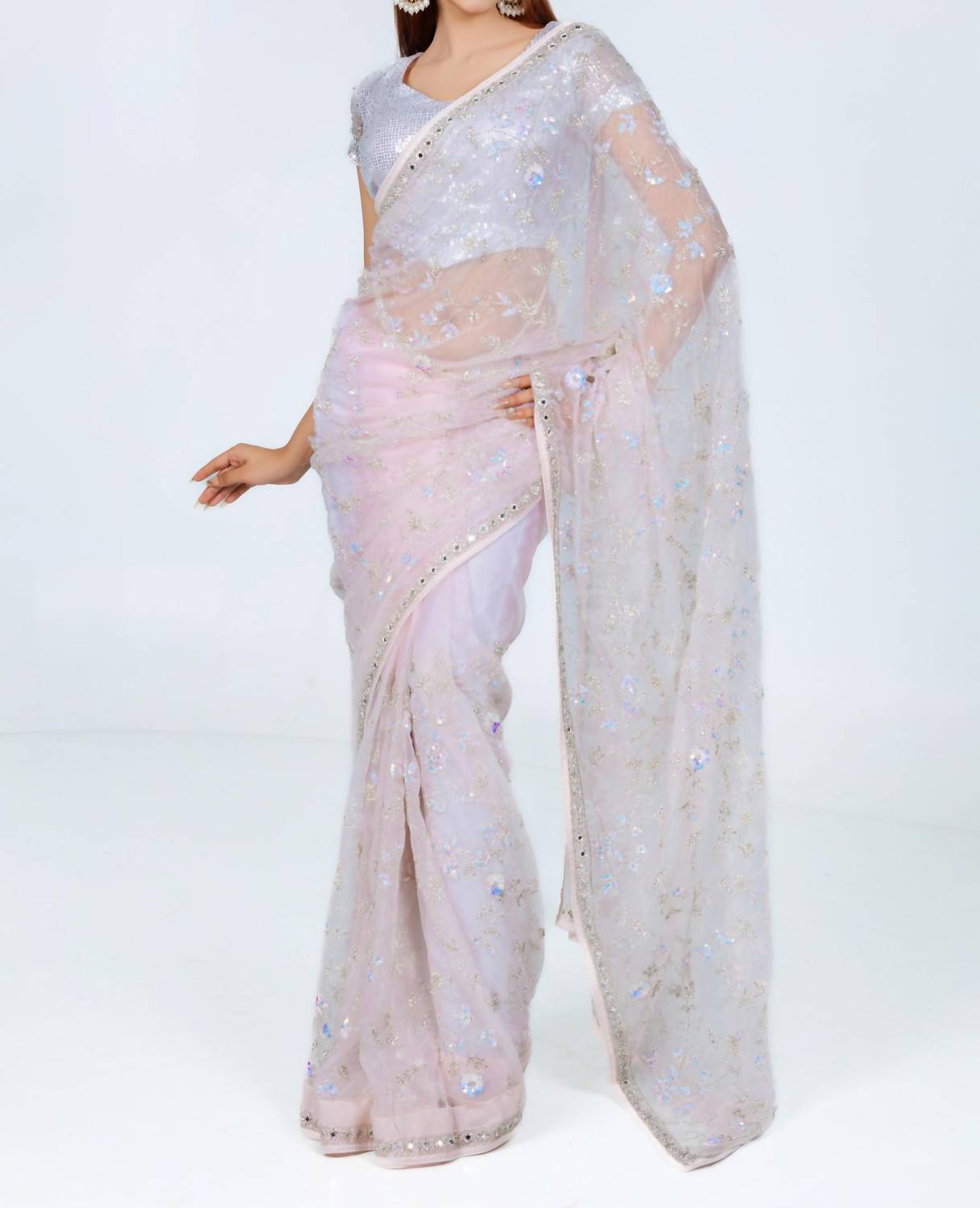 Zaalima Fashion - Shimmer Embroidered Organza Saree